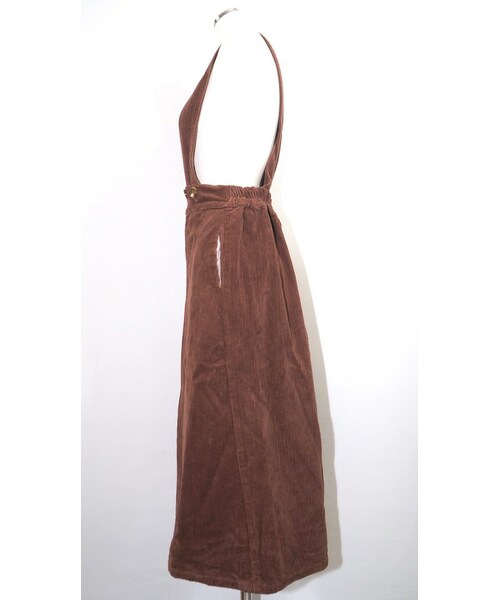 A.D.G（エーディージー）の「2way Corduroy Flare Jumper Skirt (brown)（ジャンパースカート・レディース・ブラウン・FREE）」の7枚目の写真