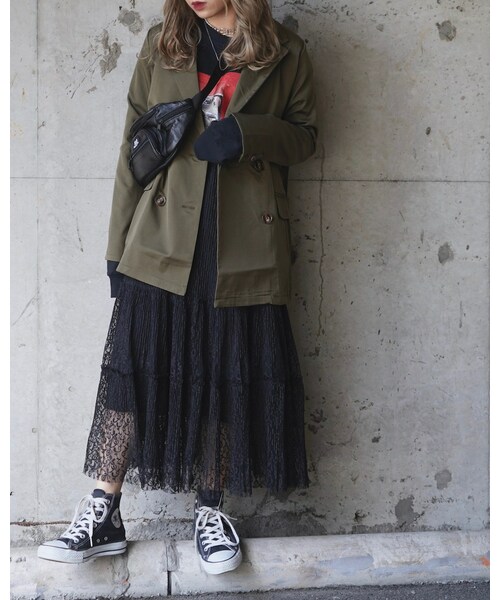 A.D.G（エーディージー）の「Double Breasted Tailored Jacket (khaki)（テーラードジャケット・レディース・カーキ・FREE）」の2枚目の写真