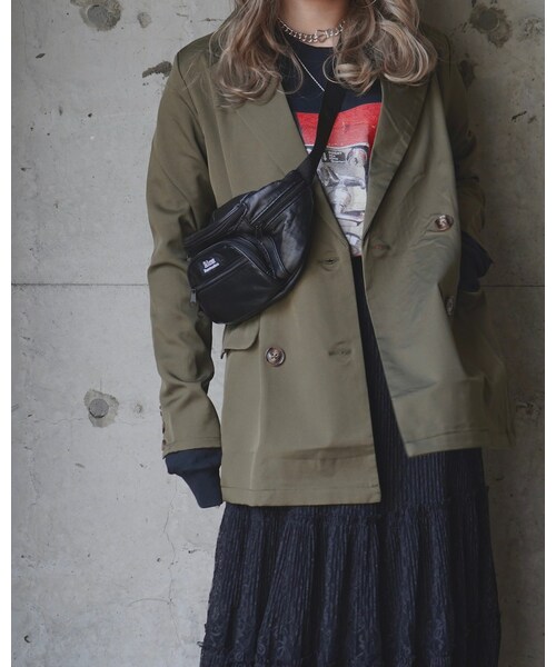 A.D.G（エーディージー）の「Double Breasted Tailored Jacket (khaki)（テーラードジャケット・レディース・カーキ・FREE）」の3枚目の写真