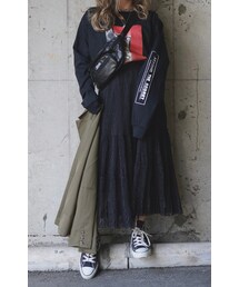 A.D.G | Photo&Box Logo Sleeve L/S Big TEE (black)(Tシャツ/カットソー)