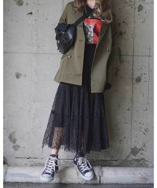 A.D.G（エーディージー）の「Photo&Box Logo Sleeve L/S Big TEE (black)（Tシャツ/カットソー・レディース・ブラック・FREE）」の3枚目の写真