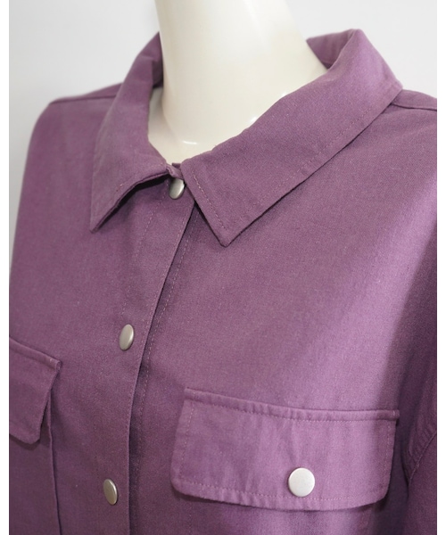 A.D.G（エーディージー）の「Oversized CPO Jacket (light purple)（ミリタリージャケット・レディース・パープル・FREE）」の7枚目の写真