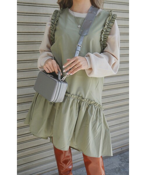 A.D.G(エーディージー)の「Oversized Waffle Thermal Tops (beige)(Tシャツ/カットソー・レディース・ベージュ・FREE)」の2枚目の写真