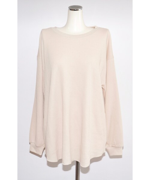 A.D.G(エーディージー)の「Oversized Waffle Thermal Tops (beige)(Tシャツ/カットソー・レディース・ベージュ・FREE)」の5枚目の写真
