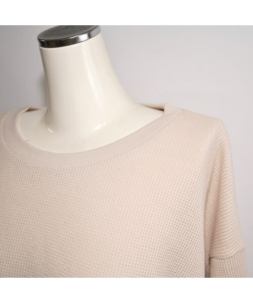 A.D.G(エーディージー)の「Oversized Waffle Thermal Tops (beige)(Tシャツ/カットソー・レディース・ベージュ・FREE)」の6枚目の写真