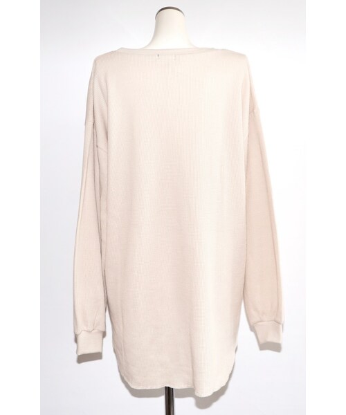 A.D.G(エーディージー)の「Oversized Waffle Thermal Tops (beige)(Tシャツ/カットソー・レディース・ベージュ・FREE)」の7枚目の写真