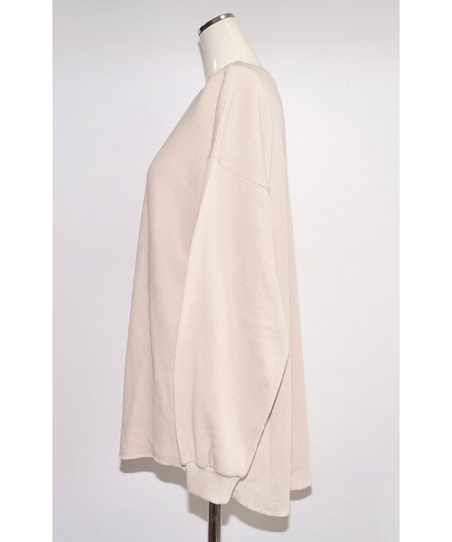 A.D.G(エーディージー)の「Oversized Waffle Thermal Tops (beige)(Tシャツ/カットソー・レディース・ベージュ・FREE)」の8枚目の写真