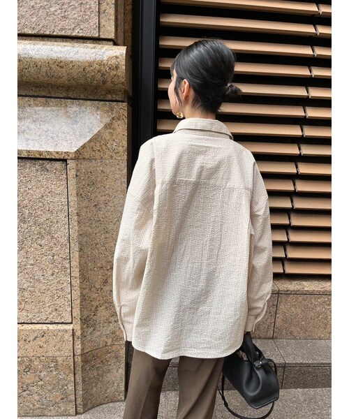 neam（ニーム）の「stripe shirt（シャツ/ブラウス・レディース・ベージュ・free）」の5枚目の写真
