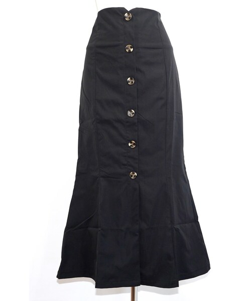 A.D.G(エーディージー)の「Button Design Mermaid Long Skirt (black)(スカート・レディース・ブラック・FREE)」の4枚目の写真