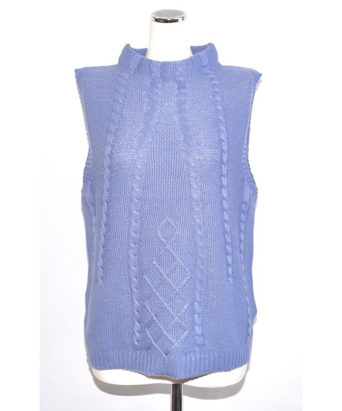 A.D.G（エーディージー）の「Cable Cotton Knit Vest (sax)（ベスト・レディース・ブルー・FREE）」の7枚目の写真