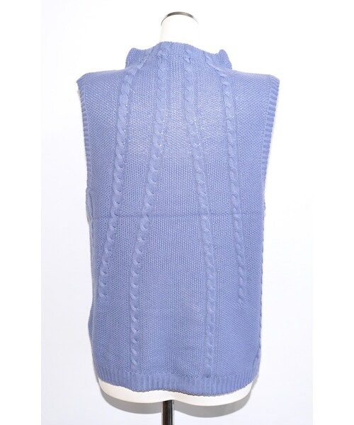 A.D.G（エーディージー）の「Cable Cotton Knit Vest (sax)（ベスト・レディース・ブルー・FREE）」の8枚目の写真