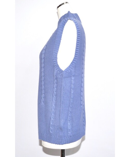 A.D.G（エーディージー）の「Cable Cotton Knit Vest (sax)（ベスト・レディース・ブルー・FREE）」の9枚目の写真
