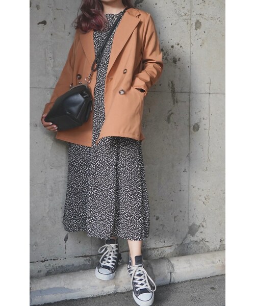 A.D.G(エーディージー)の「Double Breasted Tailored Jacket (camel)(テーラードジャケット・レディース・キャメル・FREE)」の1枚目の写真