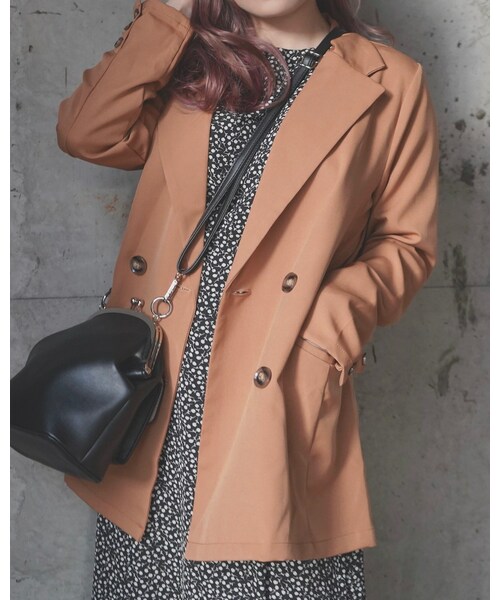 A.D.G(エーディージー)の「Double Breasted Tailored Jacket (camel)(テーラードジャケット・レディース・キャメル・FREE)」の3枚目の写真