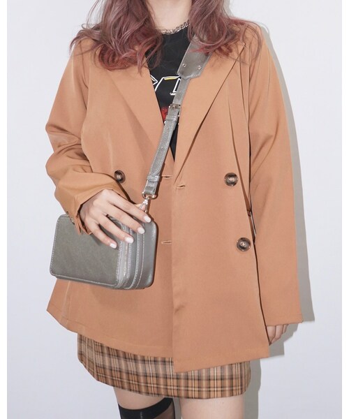 A.D.G(エーディージー)の「Double Breasted Tailored Jacket (camel)(テーラードジャケット・レディース・キャメル・FREE)」の6枚目の写真
