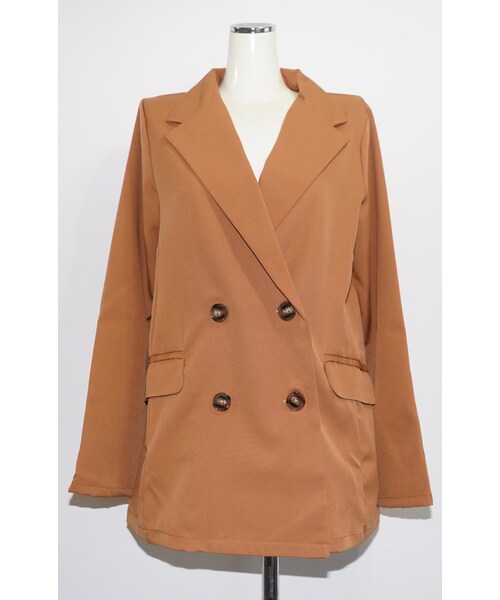 A.D.G(エーディージー)の「Double Breasted Tailored Jacket (camel)(テーラードジャケット・レディース・キャメル・FREE)」の7枚目の写真