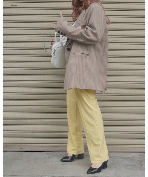 A.D.G(エーディージー)の「Gun Club Check Oversized Tailored Jacket (beige)(テーラードジャケット・レディース・ベージュ・FREE)」の7枚目の写真