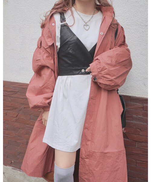 A.D.G(エーディージー)の「Balloon Sleeve Military Long Jacket Coat (pink)*with Belt(ミリタリージャケット・レディース・ピンク・FREE)」の7枚目の写真