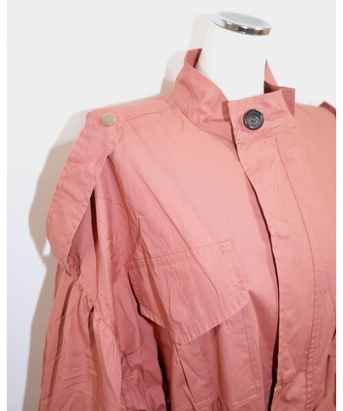 A.D.G(エーディージー)の「Balloon Sleeve Military Long Jacket Coat (pink)*with Belt(ミリタリージャケット・レディース・ピンク・FREE)」の11枚目の写真
