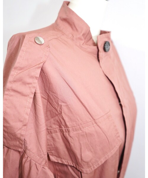 A.D.G(エーディージー)の「Balloon Sleeve Military Long Jacket Coat (pink)*with Belt(ミリタリージャケット・レディース・ピンク・FREE)」の12枚目の写真