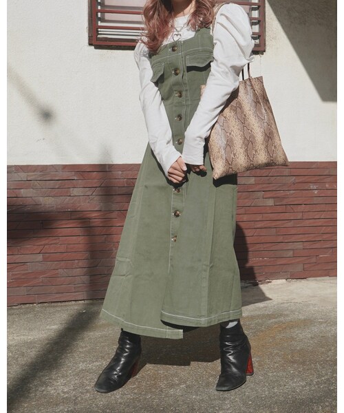 A.D.G（エーディージー）の「Shirring Design Puff Shoulder Tops (white)（Tシャツ/カットソー・レディース・ホワイト・FREE）」の4枚目の写真