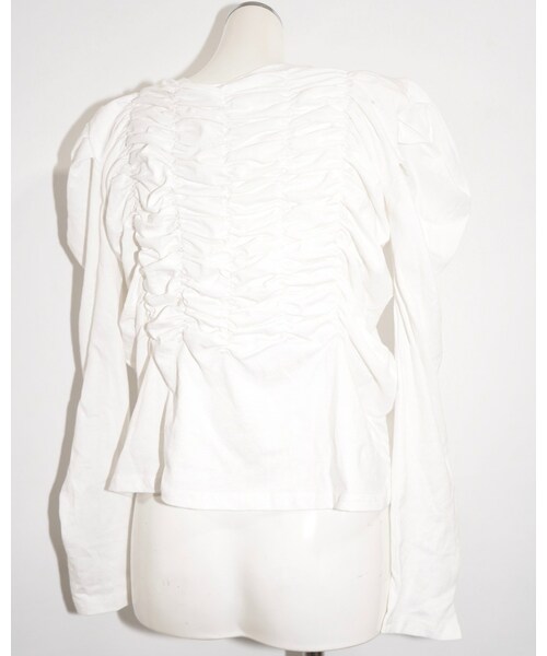 A.D.G（エーディージー）の「Shirring Design Puff Shoulder Tops (white)（Tシャツ/カットソー・レディース・ホワイト・FREE）」の8枚目の写真