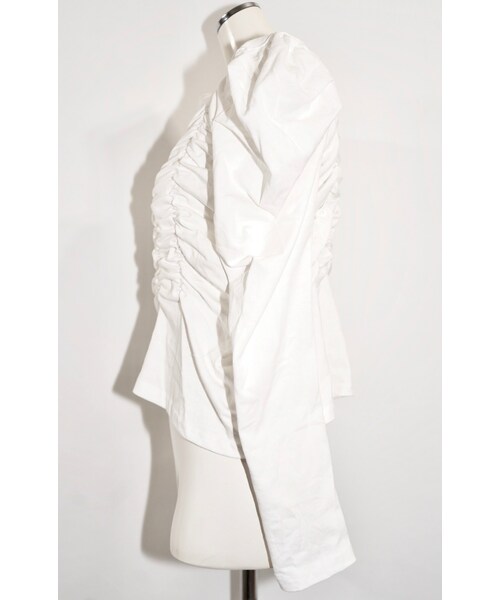 A.D.G（エーディージー）の「Shirring Design Puff Shoulder Tops (white)（Tシャツ/カットソー・レディース・ホワイト・FREE）」の9枚目の写真