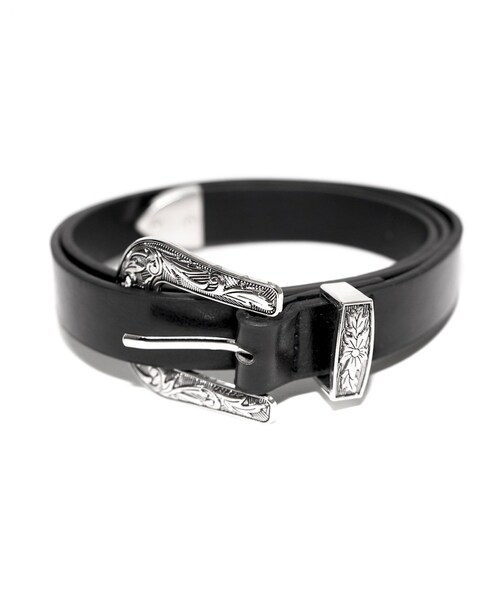 A.D.G（エーディージー）の「Silver Emboss Buckle Belt (black)（ベルト・レディース・ブラック・FREE）」の2枚目の写真