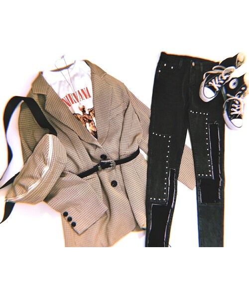 A.D.G（エーディージー）の「Silver Emboss Buckle Belt (black)（ベルト・レディース・ブラック・FREE）」の3枚目の写真