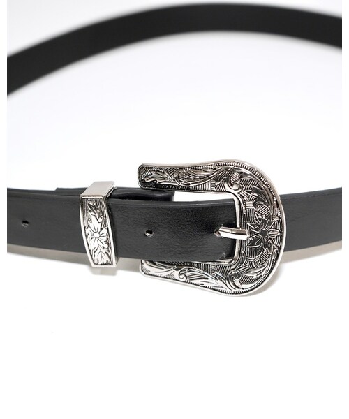 A.D.G（エーディージー）の「Silver Emboss Buckle Belt (black)（ベルト・レディース・ブラック・FREE）」の8枚目の写真