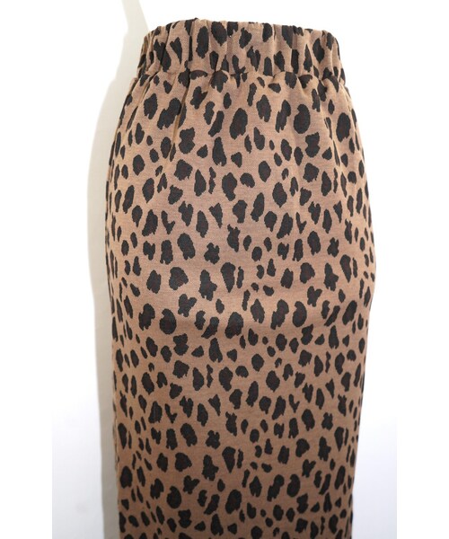 A.D.G（エーディージー）の「Leopard Stretch H-Line Long Skirt (brown)（スカート・レディース・ブラウン・FREE）」の6枚目の写真