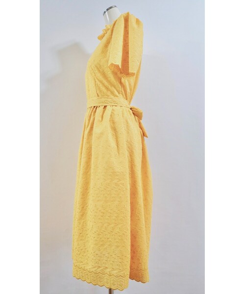 A.D.G(エーディージー)の「Flower Cutwork Flare Onepiece (yellow)(ワンピース・レディース・イエロー・FREE)」の8枚目の写真