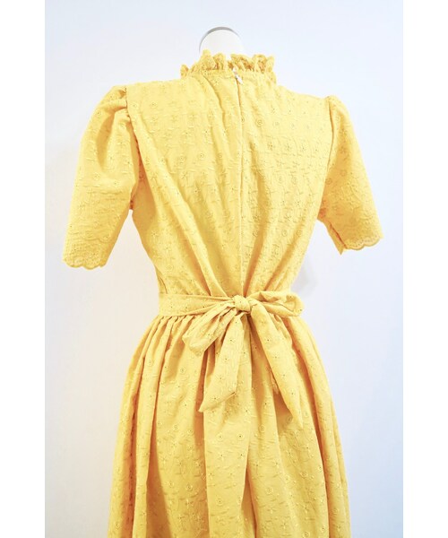 A.D.G(エーディージー)の「Flower Cutwork Flare Onepiece (yellow)(ワンピース・レディース・イエロー・FREE)」の10枚目の写真