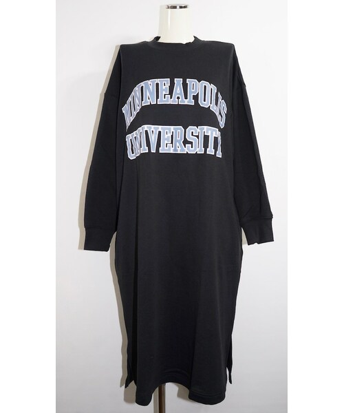 A.D.G(エーディージー)の「College Logo Sweat Long Onepiece(black)(ワンピース・レディース・ブラック・FREE)」の6枚目の写真