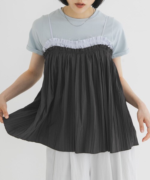 KBF（ケイビーエフ）の「バイカラークリンクルビスチェ（その他トップス・レディース・KHAKI×IVO/CCL×BLUE/IVORY×BRN・One）」の15枚目の写真
