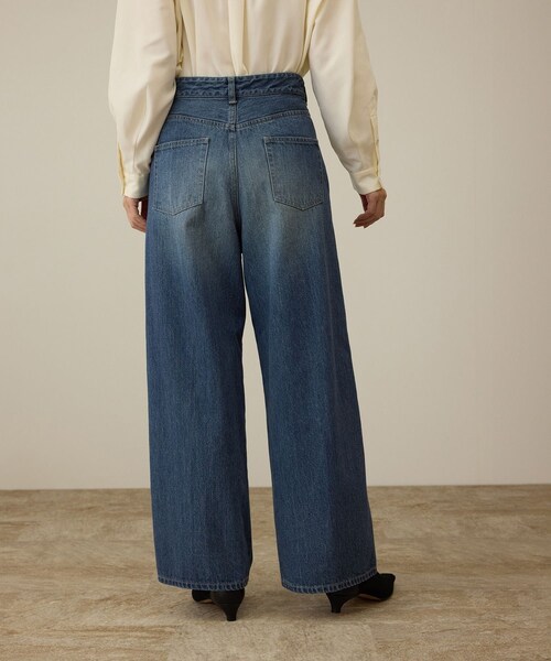 ROPE'（ロペ）の「【洗える】ワンタック ワイドデニムパンツ（デニムパンツ・レディース・ブラック/ブルー・36/38/40）」の20枚目の写真