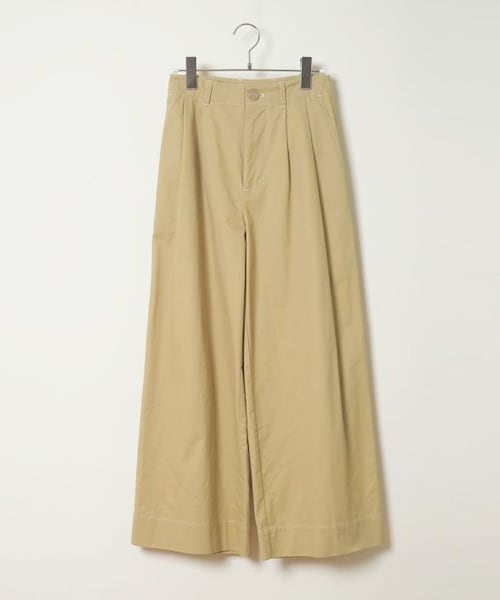 Crisp（クリスプ）の「タックワイドパンツ[c2R3282]（チノパンツ・レディース・ベージュ/ブラック/カーキ・FREE）」の5枚目の写真