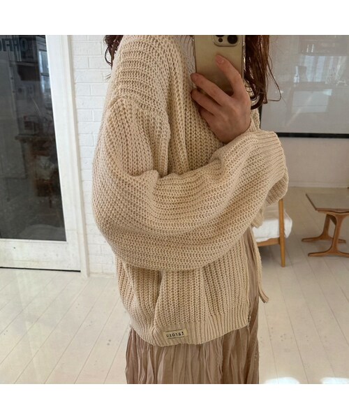 t a r o s u(タロス)の「zipup spring cardigan(カーディガン/ボレロ・レディース・ピンク/ベージュ・FREE)」の2枚目の写真