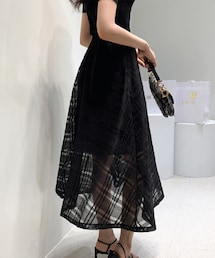 DHOLIC（ディーホリック）の「シースルーチェックスカート（スカート・レディース）」