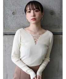 MURUA | 2WAYレースアップニット(ニット/セーター)