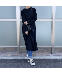 copine | スリットデザインワンピース(ブラック)(ワンピース)