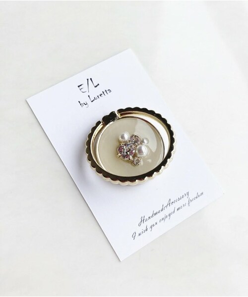 A.D.G(エーディージー)の「スマホ Ring color bijou Ⅱ(Ivory)(イヤリング・レディース・その他・FREE)」の2枚目の写真