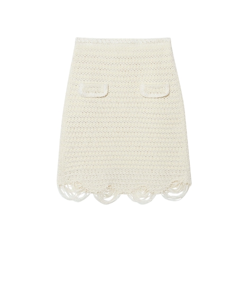 JNBY（ジェーエヌビーワイ）の「Elegant Retro Rope-weave Linen-blend Skirt（スカート・レディース・ホワイト/ブラック・36/38/40）」の2枚目の写真