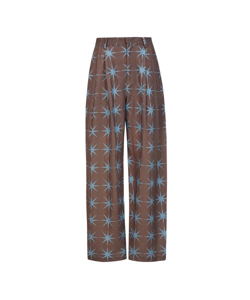 JNBY（ジェーエヌビーワイ）の「Enlarge Octagram Linen Wide-leg Trousers（その他パンツ・レディース・ホワイト系/ブラウン・36/38/40）」の2枚目の写真