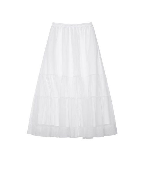 JNBY（ジェーエヌビーワイ）の「Tiered Sheer Tulle Skirt（スカート・レディース・ホワイト/ブラック/ブラウン・36/38/40）」の2枚目の写真