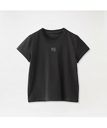 【alexanderwang.t】Tシャツ ESSENTIAL JSY SHRUNK TEE W/PUFF LOGO & BOUND NECK