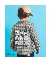 SLAP SLIP | 【 Disney 】 ミッキーマウス / ミニーマウス / デニム チェック 柄 シャツ / ディズニー (80~130cm)(シャツ/ブラウス)