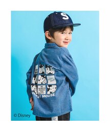 SLAP SLIP | 【 Disney 】 ミッキーマウス / ミニーマウス / デニム チェック 柄 シャツ / ディズニー (80~130cm)(シャツ/ブラウス)