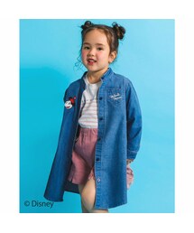 SLAP SLIP | 【 Disney 】 ミッキーマウス / ミニーマウス / デニム チェック 柄 ワンピース / ディズニー (80~130cm)(シャツワンピース)