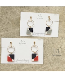 Square color hoop pierce/earring